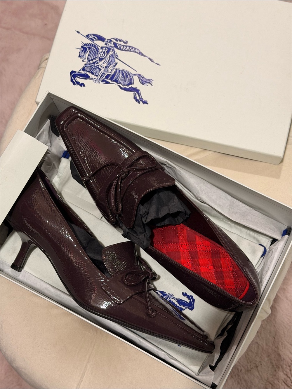 Burberry Aubergine Kitten-Heel